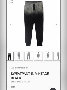 Cult of Individuality Sweatpant Vintage Black